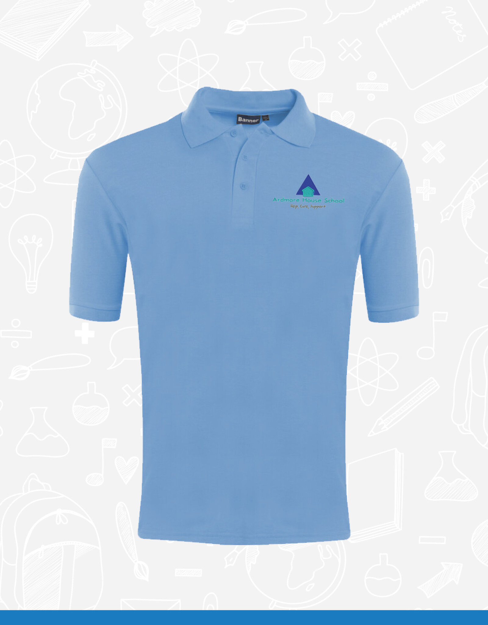 Banner Ardmore House Polo Shirt (3PM) Blue 36"