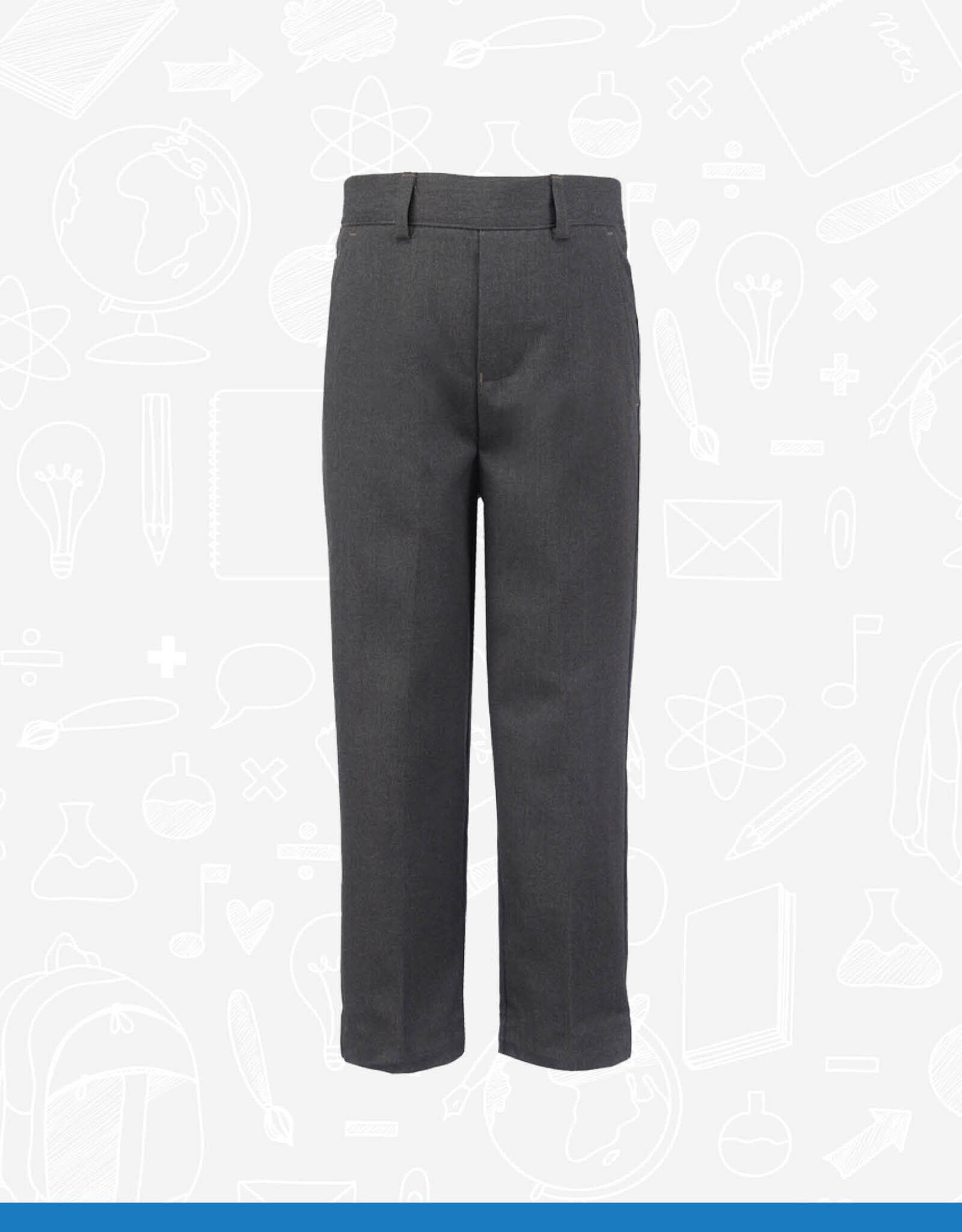 Banner Grey Relaxed Fit Mock Fly Trousers (1K12)