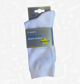 MagicFit Short Socks (2 Pack) (36/WH/2)  White 6 - 8.5