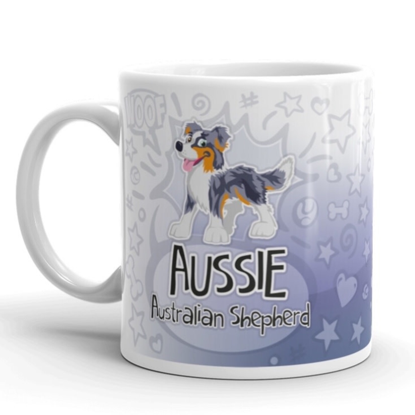 Doggygraphics DG mok cartoon Aussie bleu merle tri