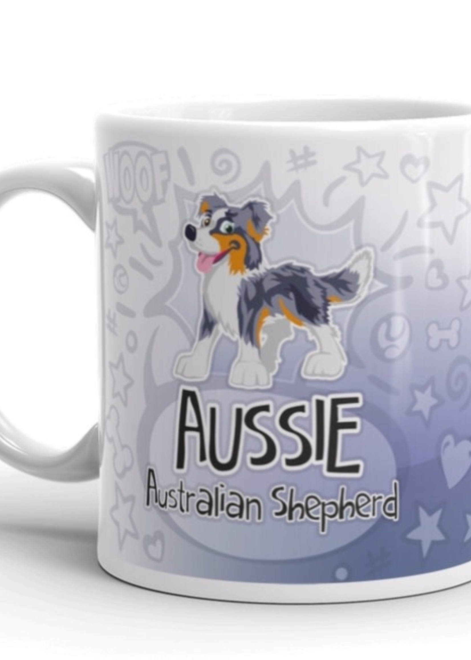Doggygraphics DG mok cartoon Aussie bleu merle tri