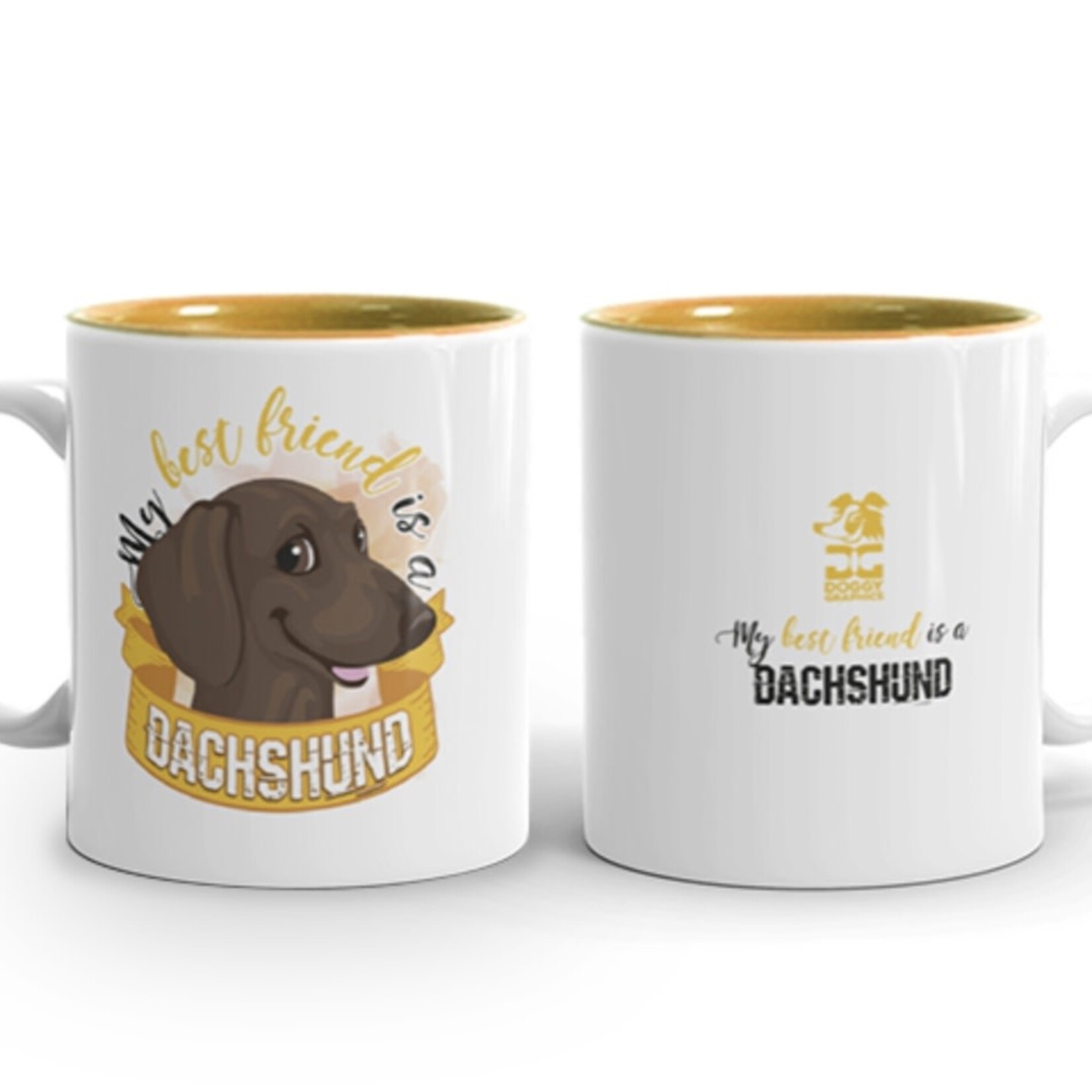 Doggygraphics DG mok best friend Dachshund korthaar bruin