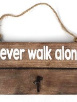 Woodart Woodart kapstok "never walk alone" 30x12 cm