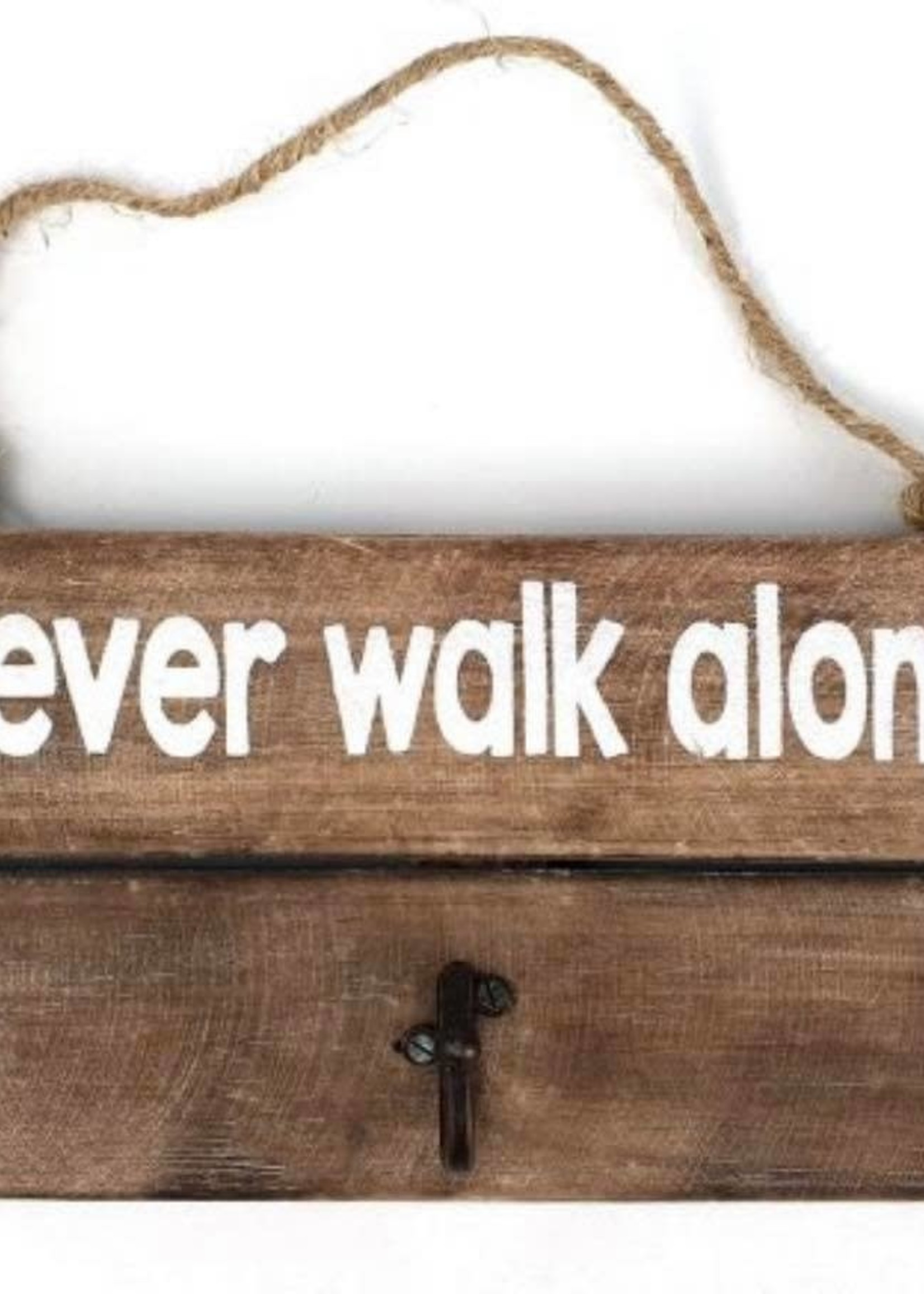 Woodart Woodart kapstok "never walk alone" 30x12 cm