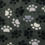 Dogs Make My Day sjaal antraciet - poten wit/zilver/zwart