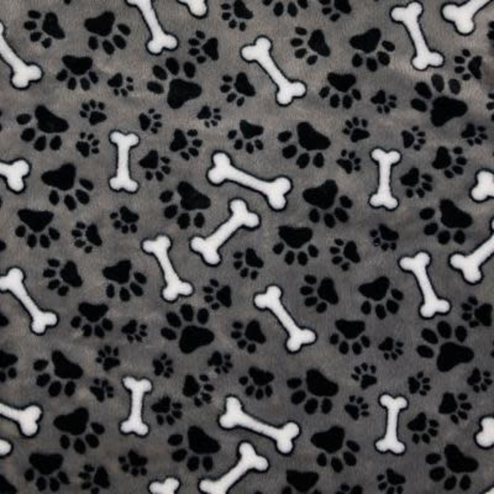 Dogs Make My Day hondendeken grijs witte botjes en zwarte pootjes