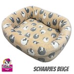 Dogs Make My Day hondenbed schaapjes beige