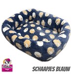 Dogs Make My Day hondenbed schaapjes blauw