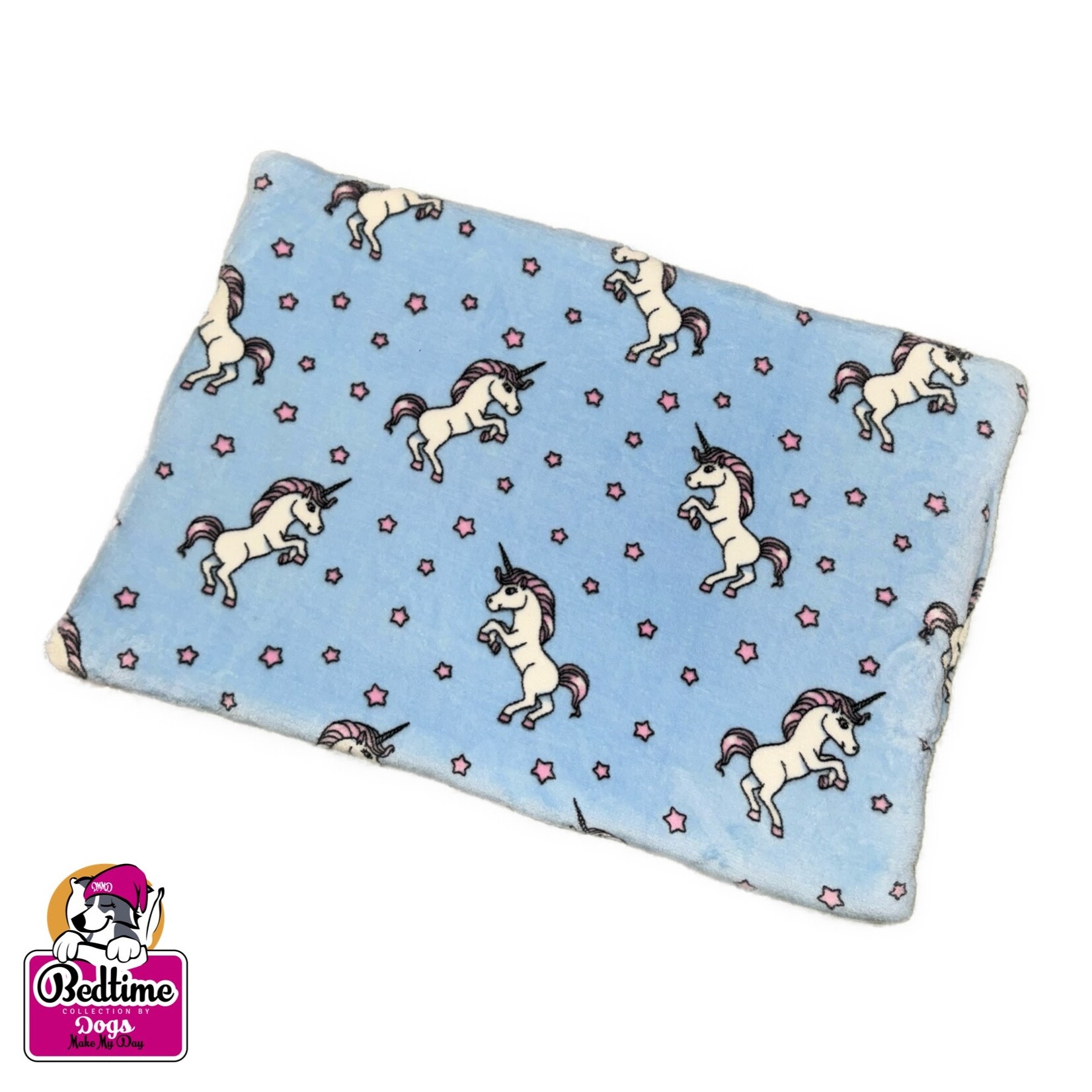 Dogs Make My Day hondenkussen Unicorn l.blauw