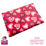 Dogs Make My Day hondenkussen harten multi fuchsia
