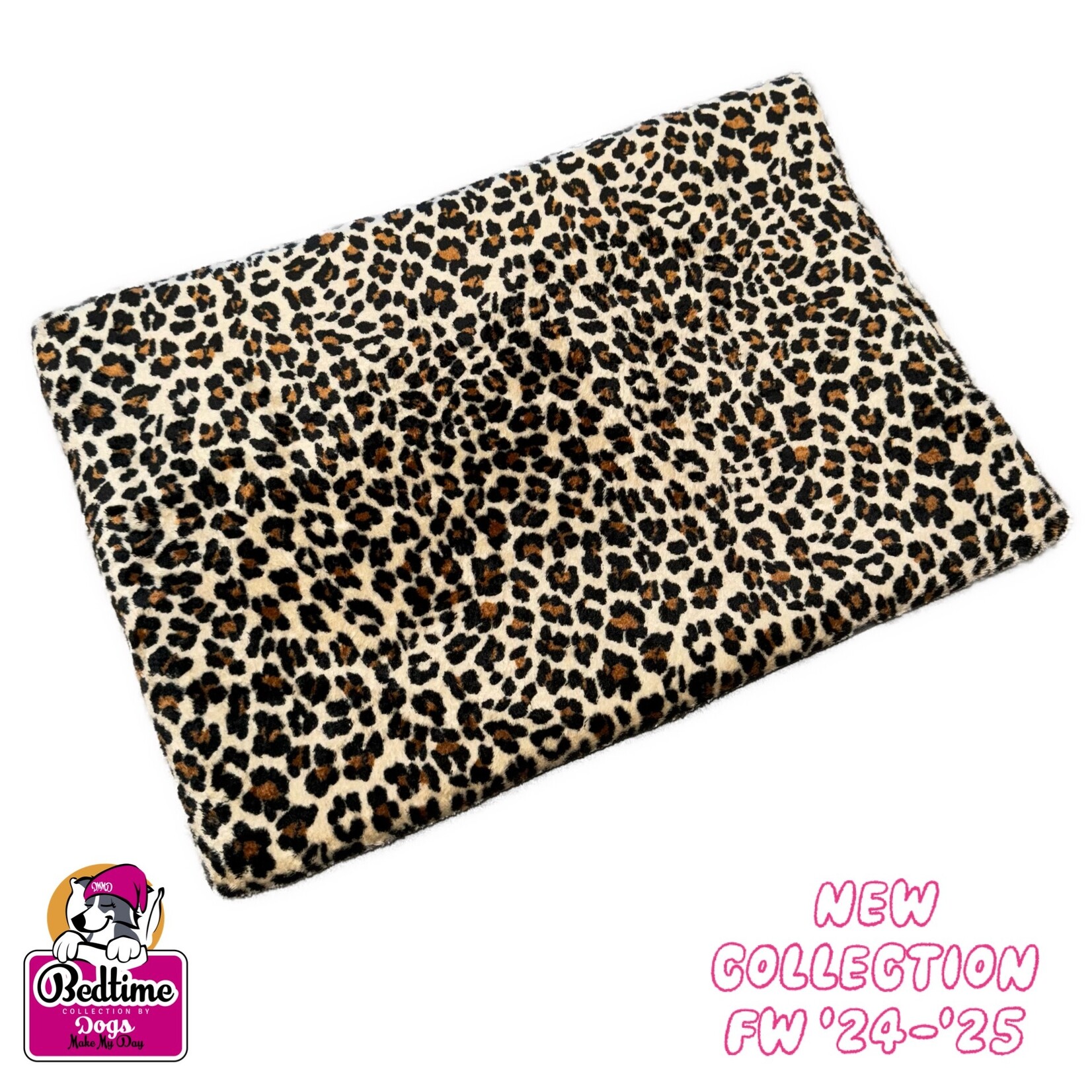 Dogs Make My Day hondenkussen Leopard roest