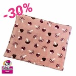Dogs Make My Day hondenkussen roze met paddestoelen