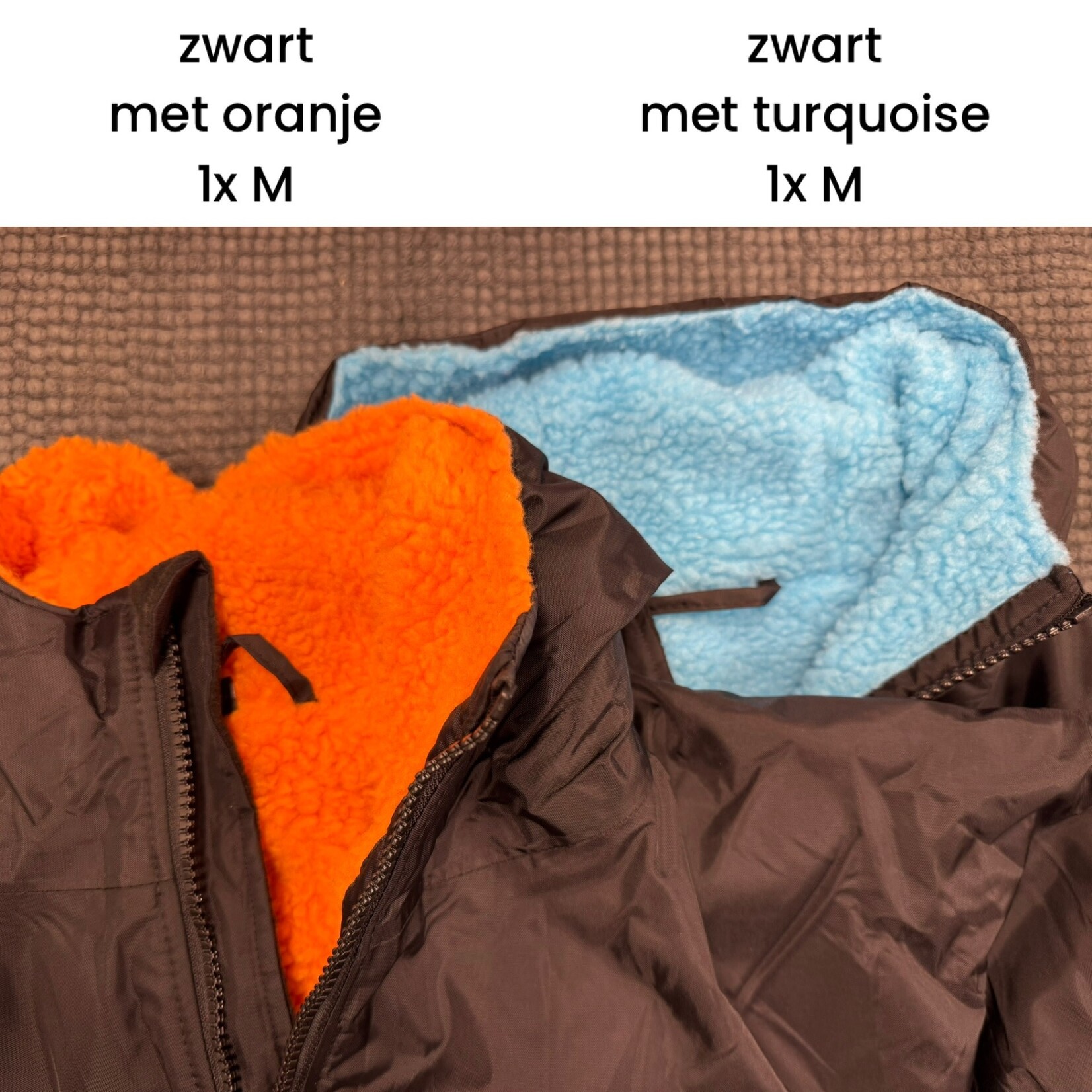 Flexipets water - en winddichte jas zwart - turquoise M