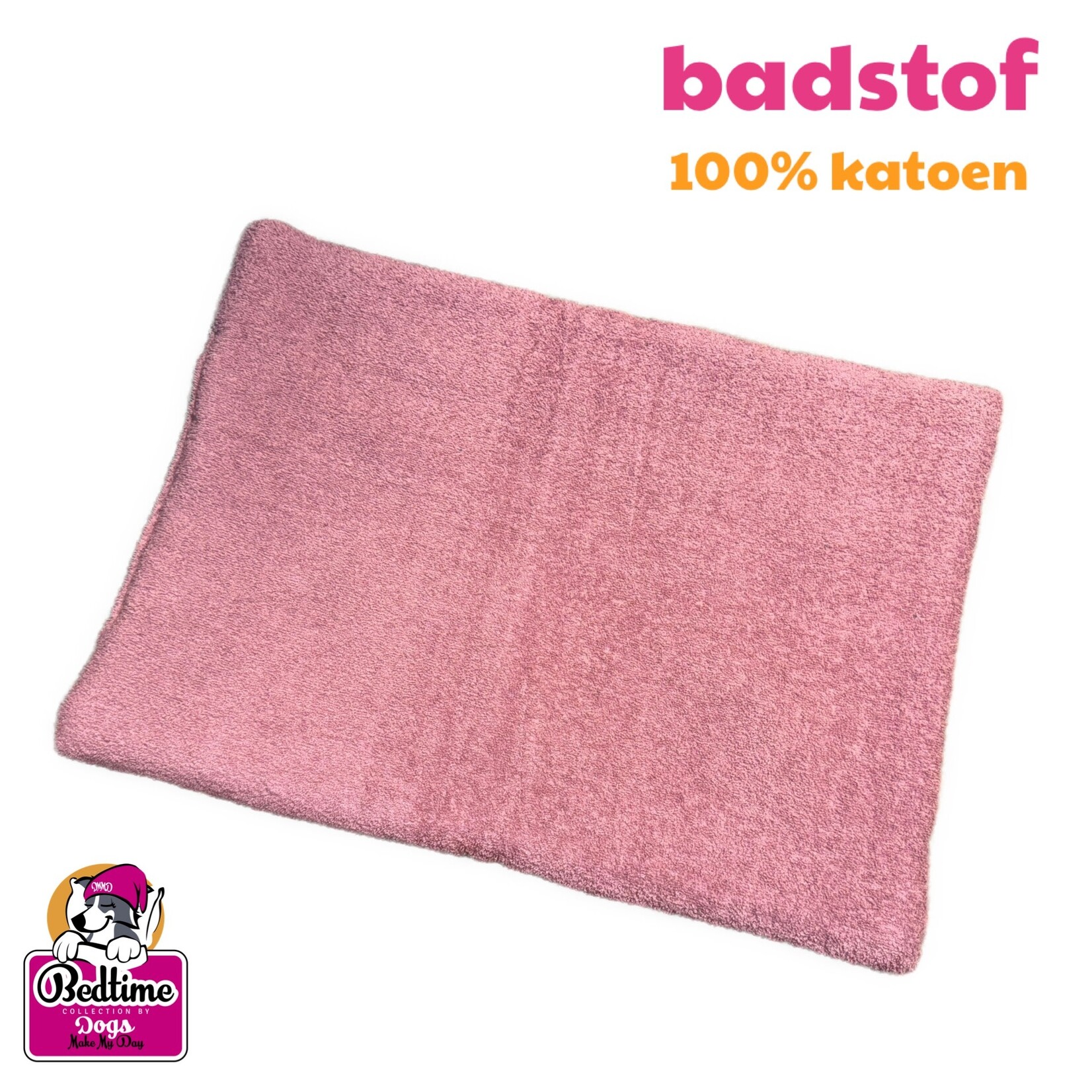 Dogs Make My Day badstof hondenkussen oud roze