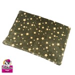 Dogs Make My Day hondenkussen legergroen met beige sterretjes