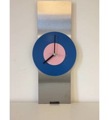 ChantalBrandO Wandklok RVS Blue & Pink