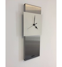 ChantalBrandO Wandklok RVS JADA DESIGN WHITE SQUARE