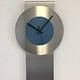 ChantalBrandO Wandklok Pendulum Steel-Blue Design