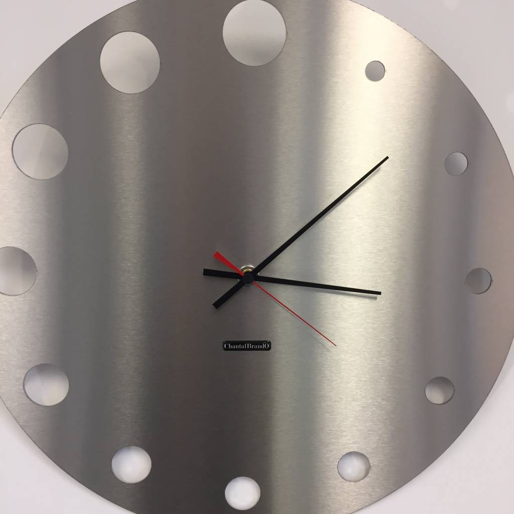 ChantalBrandO Wandklok RVS Brussel Design - LARGE