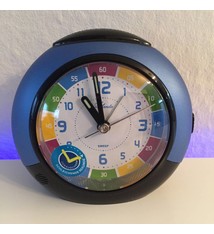 Atlanta Kinderwekker met klok leer functie in blauw