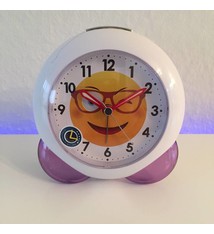 Vrolijke kinderwekker met een lachend gezicht.