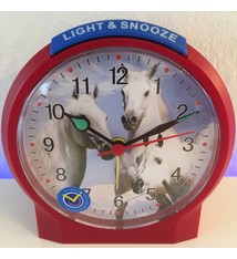 Atlanta Kinderwekker met paarden motief kleur rood