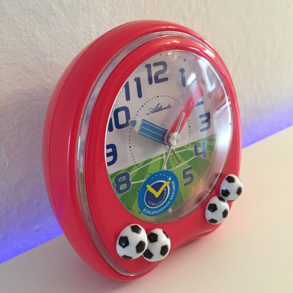 Atlanta Kinderwekker met voetballen rood