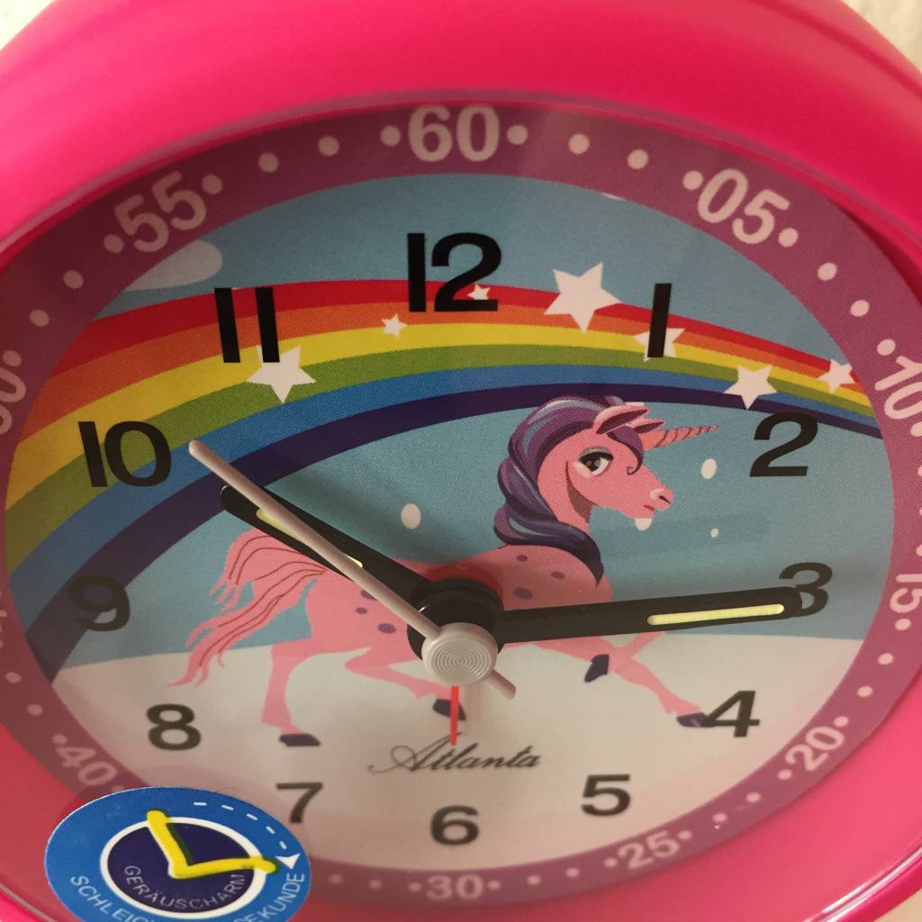 Atlanta Kinderwekker unicorn roze