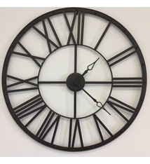 NiceTime Industriële wandklok metaal donker bruin