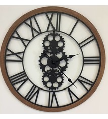 NiceTime Wandklok Industrial Design Iron & Wood