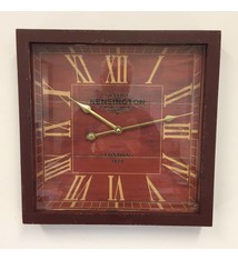 NiceTime Wandklok Kensington hout retro rood