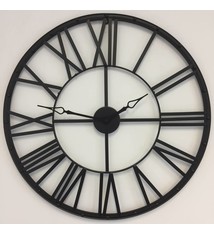 NiceTime Industriële wandklok metaal zwart