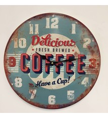 NiceTime Wandklok retro Coffee Blue