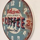 NiceTime Wandklok retro Coffee Blue