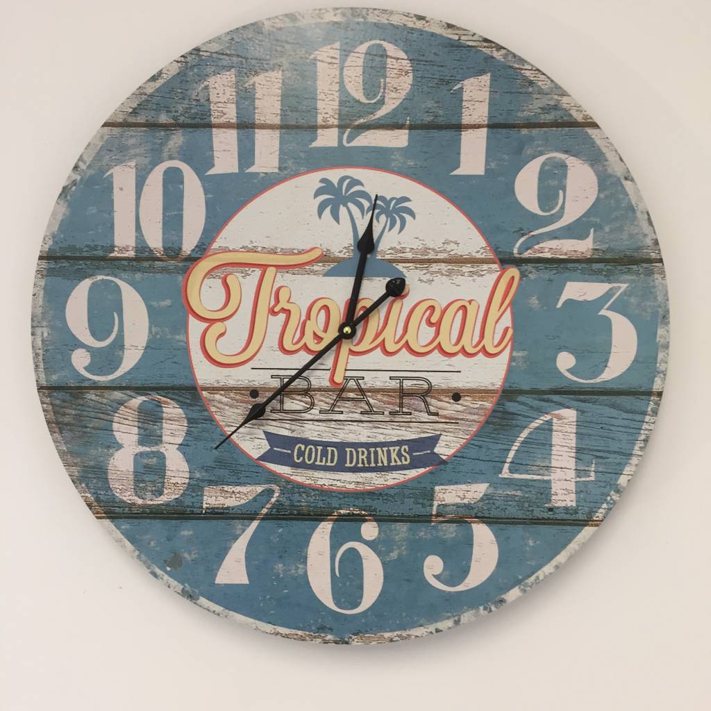NiceTime Wandklok Vintage Tropical Bar