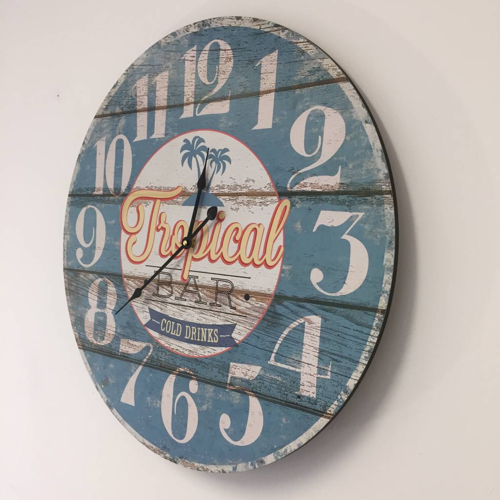 NiceTime Wandklok Vintage Tropical Bar