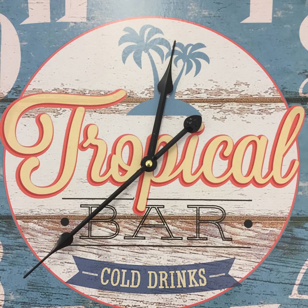 NiceTime Wandklok Vintage Tropical Bar