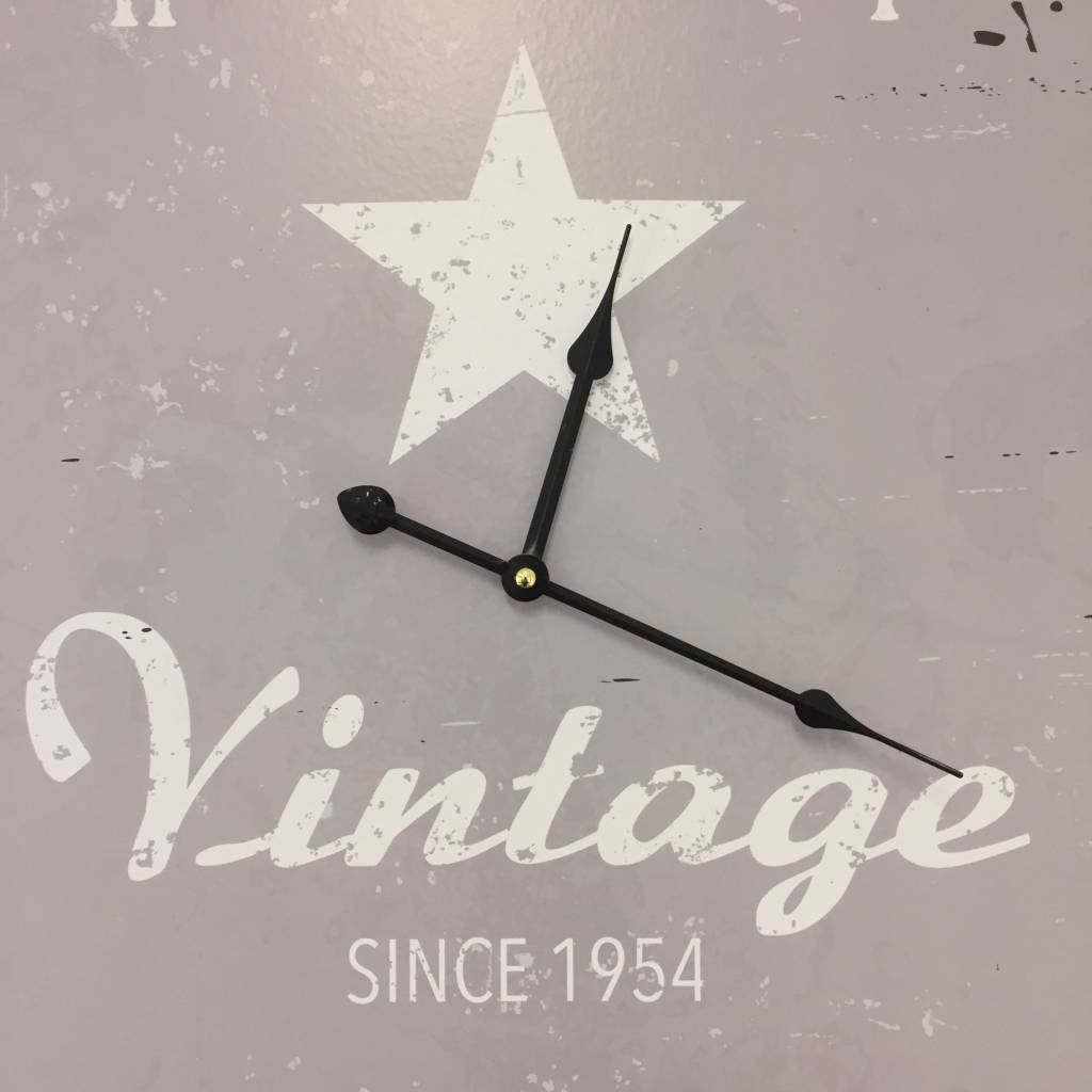 NiceTime Wandklok Vintage Silver Star