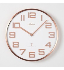 Wandklok koper en wit modern design