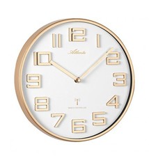 Atlanta Wandklok goud en wit modern design