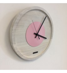 ChantalBrandO Wandklok Quinten White & Pink
