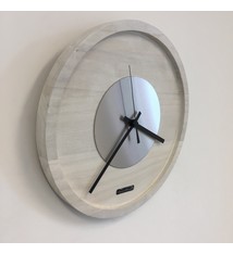 ChantalBrandO Wandklok Quinten White & Silver Modern Dutch Design