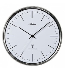 Atlanta Wandklok tijdsein zilver/blauw