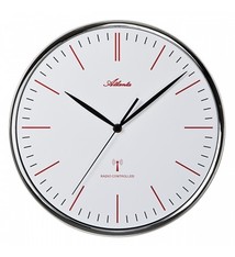 Atlanta Wandklok Tijdsein zilver en rood modern design