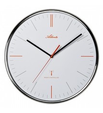 Atlanta Wandklok Tijdsein Ziver en Oranje modern design