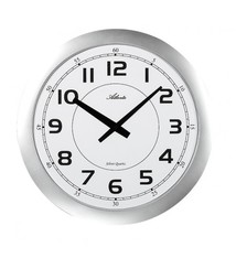 Atlanta Wandklok Silent Silver Modern Design