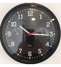 NiceTime Wandklok Black Thermo & Hygro Modern Design