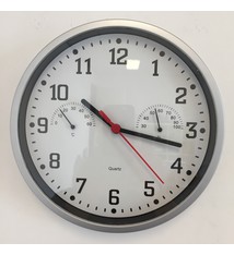 NiceTime Wandklok Silver Thermo & Hygro Modern Design