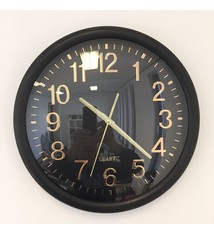 NiceTime Wandklok Black & Gold Modern Design