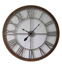 NiceTime Wandklok Metaal & Hout Industrial Design XL